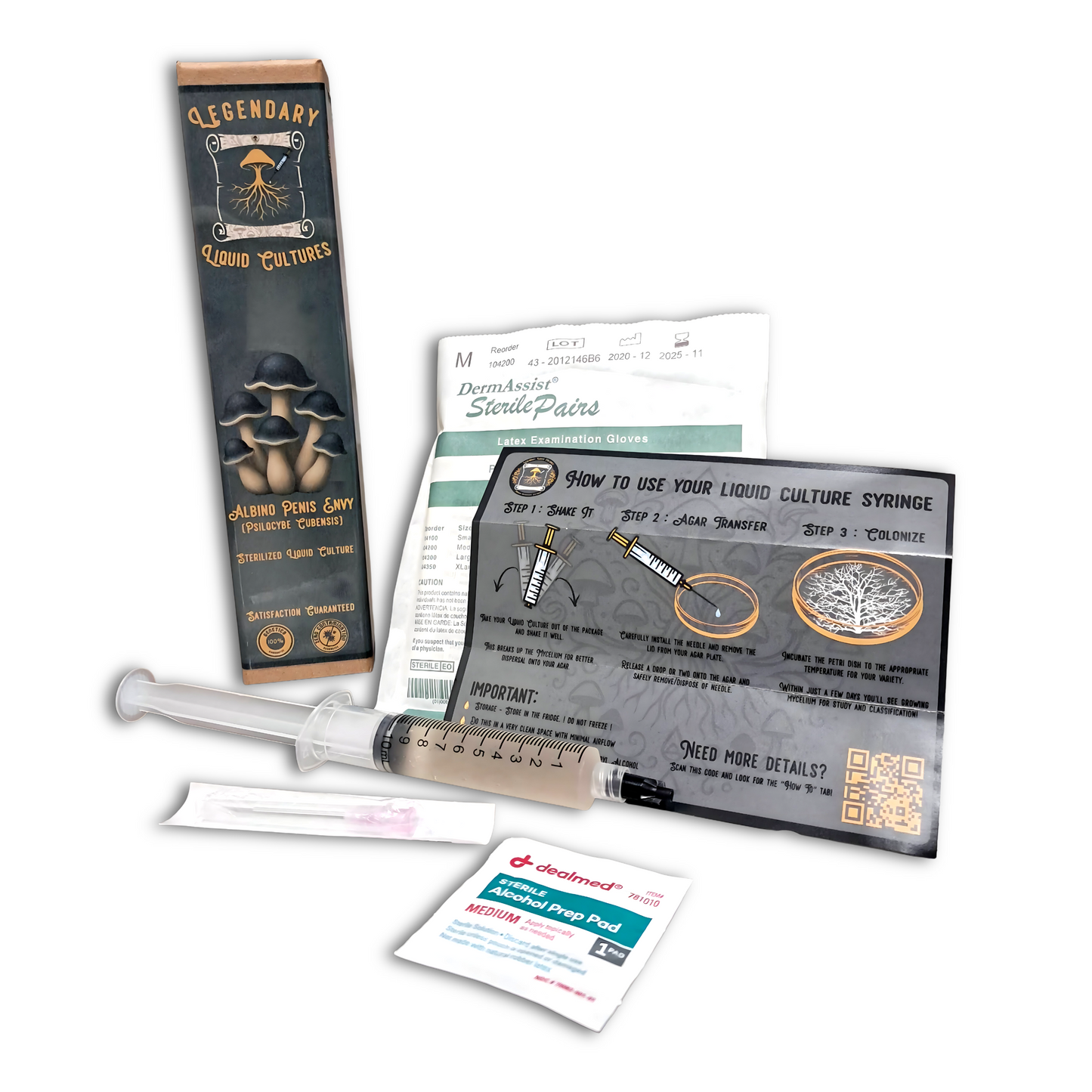 Albino Penis Envy | 10ML Liquid Culture | Microscopy & Taxonomy